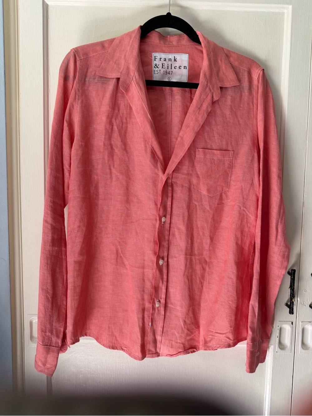 Frank & Eileen Coral Button-Down Linen Shirt